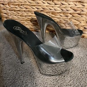 Pleasers 7 inch chrome heels (Adore)